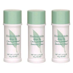 Green Tea by Elizabeth Arden, 3x1.5 oz (4.5 oz total) Cream Deodorant for Women