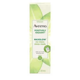 Aveeno Positively Radiant MaxGlow No-Mess Sleep Face Mask, 1.7 fl oz
