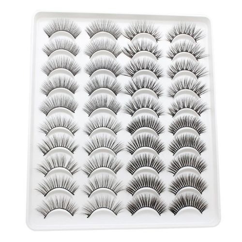 20 Pairs Mink Lashes Natural False Eyelashes Dramatic Volume Fake Lashes Soft Thick Long Eyelashes Wispy Makeup Extension 2022